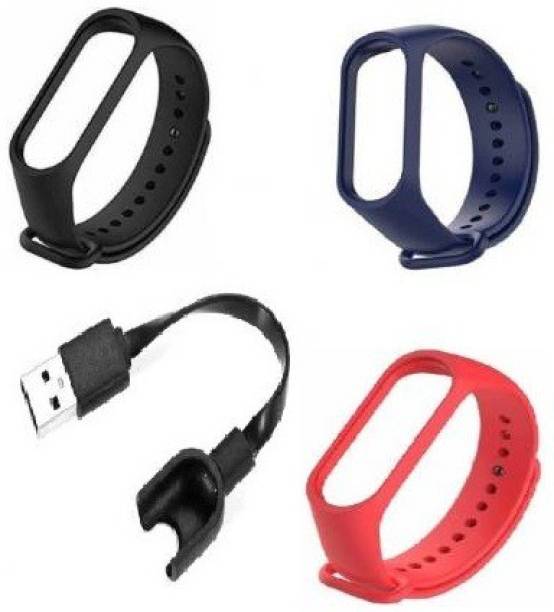Like Star Charger + Black & Navy & Red Strap for MI Fitness Band Only M3 (Black&Navy&Red) Smart Band Strap