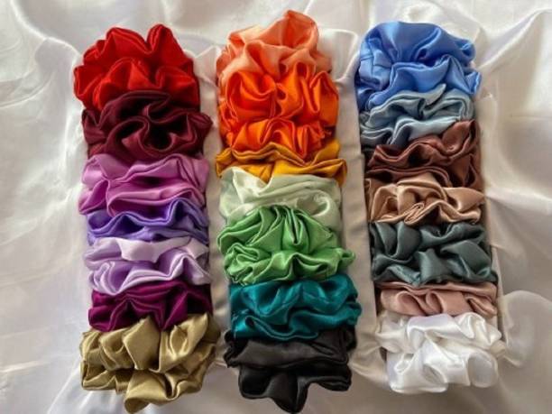 starvis Luxury Satin Scrunchies Pastel colors dark, Anti-Hair-Breakage(Multi-Color) Rubber Band