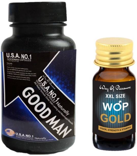 Way Of Pleasure Good Man USA No.1 60 Capsules With XXL SIZE GOLD Ayurvedic Oil 15ml For Men