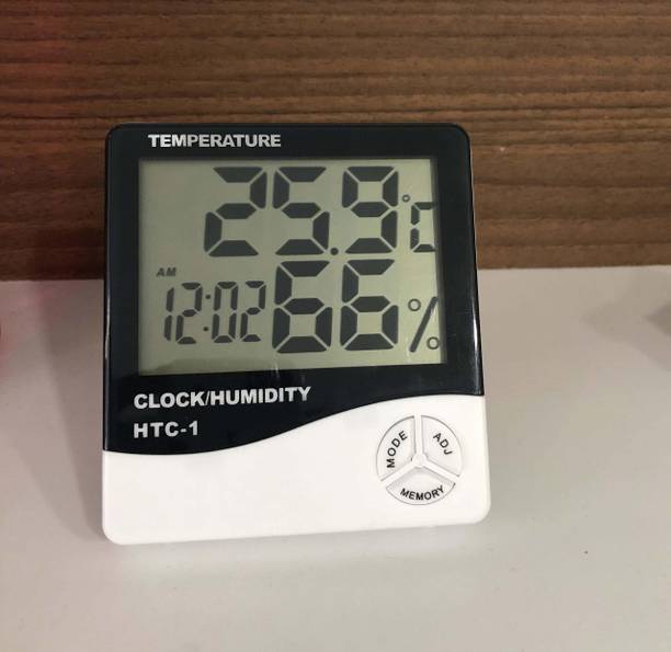 thermomate Digital Indoor Hygrometer Thermometer with Clock temperature HTC-1 Thermometer