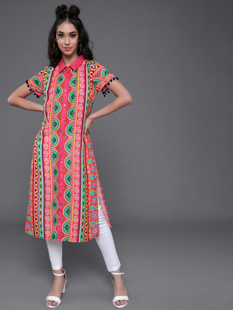 AKS Couture Women Printed Anarkali Kurta  Buy AKS Couture Women Printed  Anarkali Kurta Online at Best Prices in India  Flipkartcom