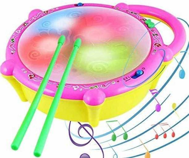 Kiddie Castle Musical Drum for Kids, Flash Drum with 3D Lights and Music