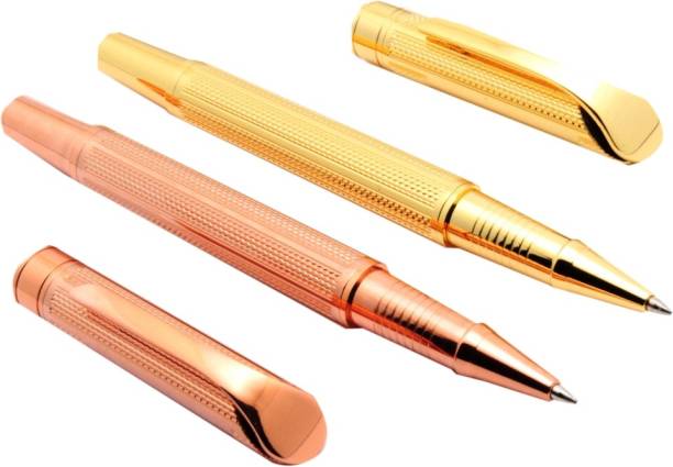 Ledos Exclusive Studio Rose Gold Plated Roller ball Pen With Blue Refill New Roller Ball Pen
