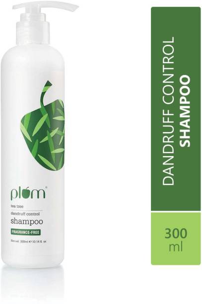 Plum Tea Tree Anti-Dandruff Shampoo | With Oil, Willow Bark Extract & Propanediol Caprylate | Removes Dandruff Flakes, Dead Skin Cells | 100% Vegan & Sulphate-Free