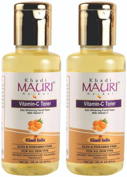 Khadi Mauri Herbal Vitamin C Toner, Removes Blemishes, Pack of 2, 100 ML each Men & Women