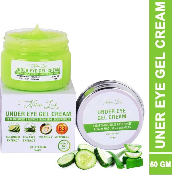 nature leaf Under Eye Cream Gel to Reduce Dark Circles, Puffiness and Fine Lines