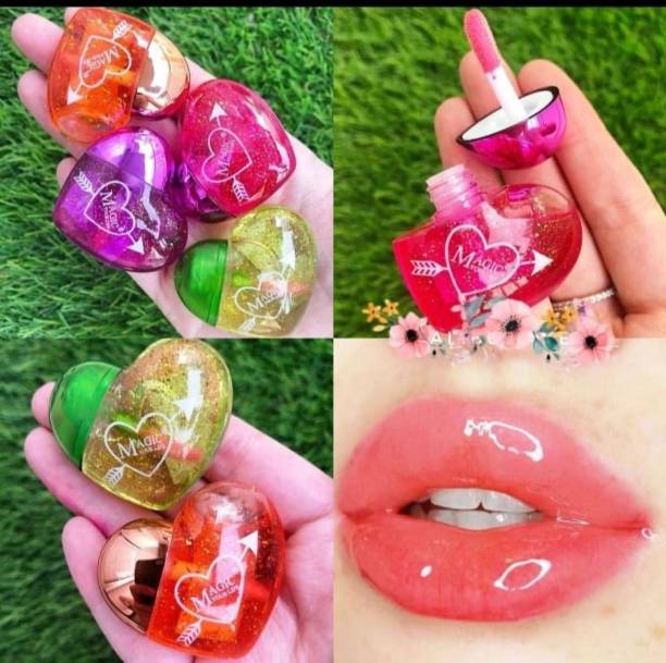 Beauty Karwan Cute Heart Shape Lip Gloss - Pink