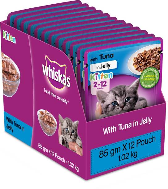 Whiskas Kitten (2-12 months) Tuna 1.02 kg (12x0.09 kg) Wet New Born Cat Food