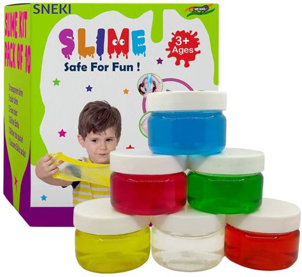sneki (Pack Of 6) DIY Multicolor Scented Magical Slimy Slime Gel Jelly Set Kit Air Dry Magic Crystal Clay Putty Toy Kit for Girls Boys kids Slime
