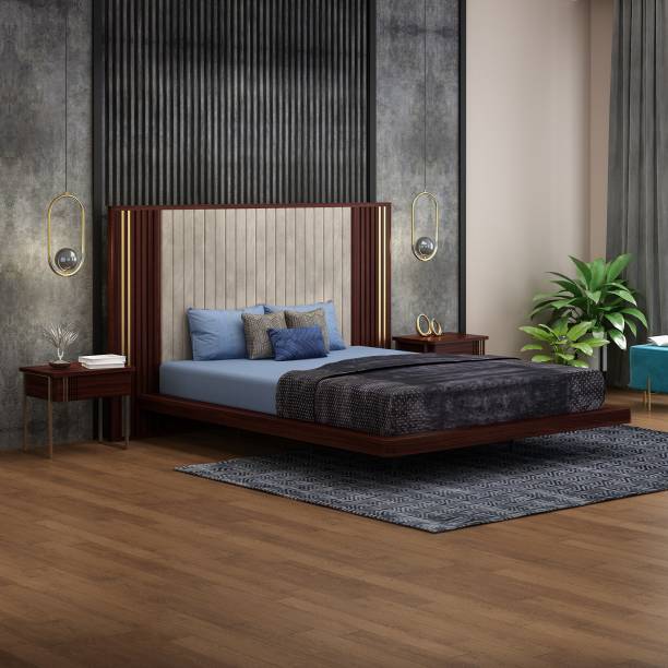 PRAVA Eclectic Glamour Solid Wood Queen Bed
