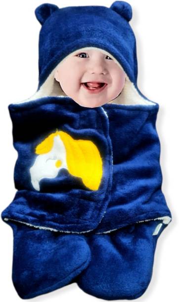 BRANDONN New Born Hooded Supersoft Swaddle Wrapper Sleeping Bag For babies Sleeping Bag