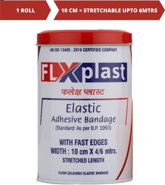 FLX PLAST ELASTIC ADHESIVE BANDAGE 10cm*4mtr Crepe Bandage