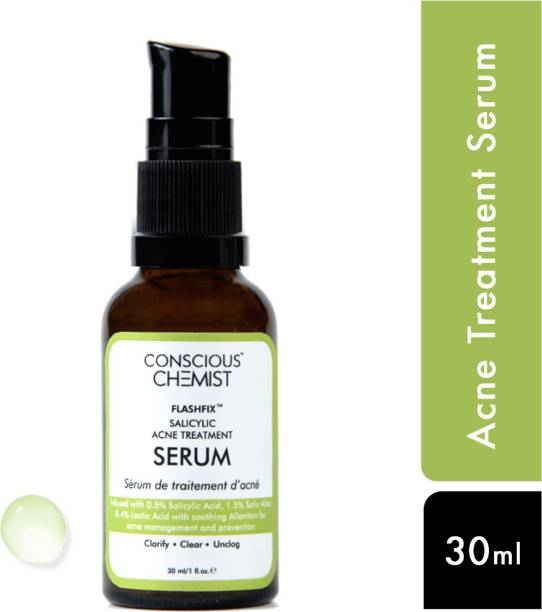 Conscious Chemist FlashFix Salix Alba & Encapsulated Salicylic Acid Serum | Anti-Acne Serum with soothing Allantoin | Oily & Acne-Prone Skin | Fragrance Free | 30ml