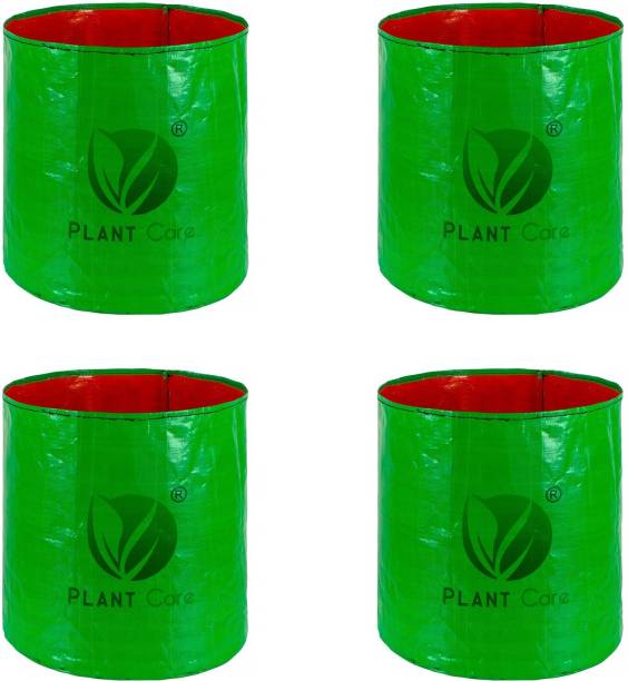 PLANT CARE 12 X 12 Inch HDPE Gardening Grow Bag, Nursery Cover Green Bags, Indoor & Outdoor Grow Containers for Vegetables Fruits Flowers with quantity of 4 Grow Bag