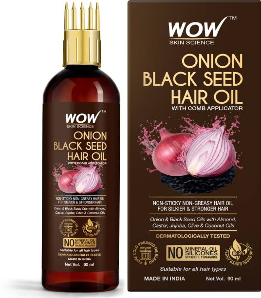 WOW SKIN SCIENCE Onion Hair Oil for Hair Growth and Hair Fall Control - with Comb Applicator Hair Oil