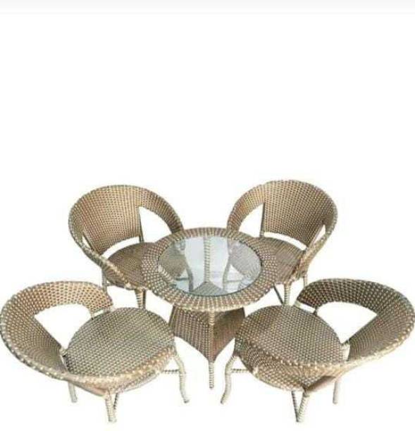 Home Delight Gold Natural Fiber Table & Chair Set