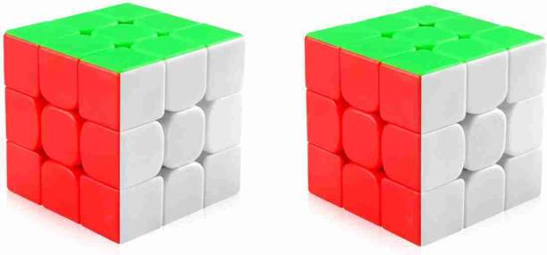 Dixit Combo set of 2 rubik cube 3x3 high speed stickerless puzzle rubik cube(2 Pieces)