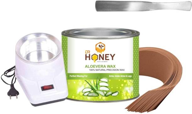 DR.HONEY Honey nature aloeve wax kit best wax for man & womanhair removal wax 600 gram strips and sticks (cool wax with heater wax 600 gram) wax Wax
