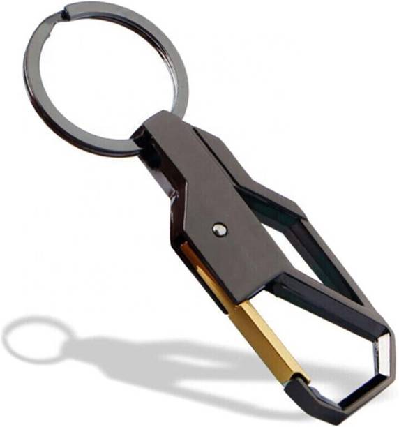 Elegant Lifestyle Luxury Keychain Black Clasp Classic Men Metal Key Holder Romantic Gift, Creative Key Chain