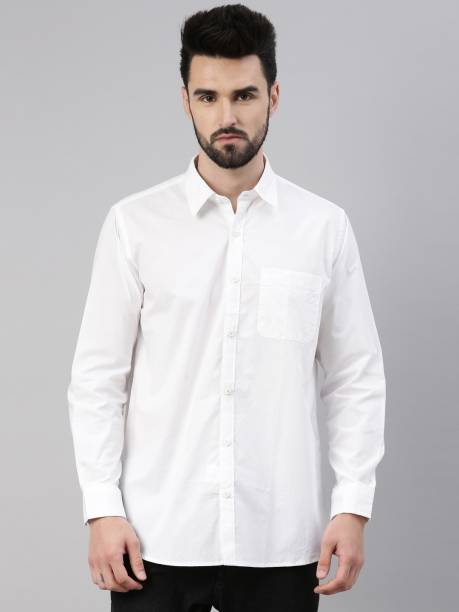 Whiteheart Men Solid Casual White Shirt