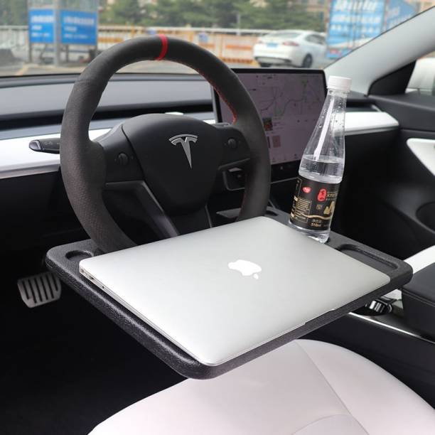 BROGBUS Multifunction Car Steering Wheel Table Tray for Laptop, Double Sided Car Tray Cup Holder Tray Table