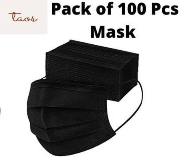 TAOS TS-100PCS-BLACK-pollution Surgical Mask With Melt Blown Fabric Layer