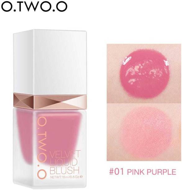 Cosluxe O TWO O Velvet Liquid Face Blusher,Long-lasting Makeup Blush 15g 01-PINK PUPPLE
