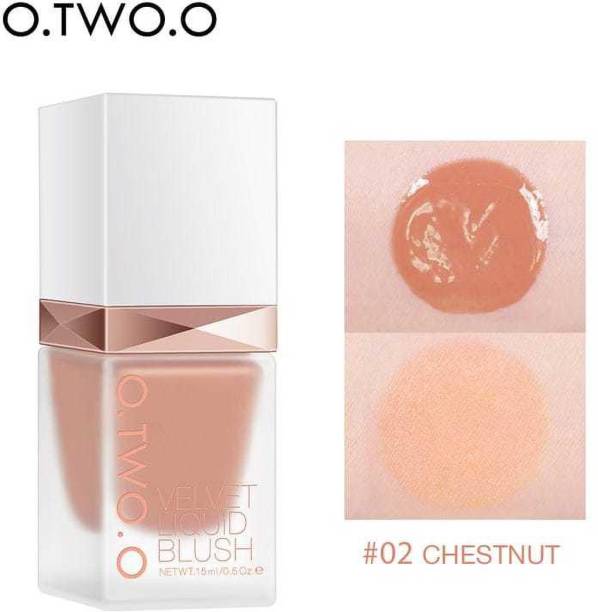 Cosluxe O TWO O Velvet Liquid Face Blusher,Long-lasting Makeup Blush,15g 02-CHESTNUT