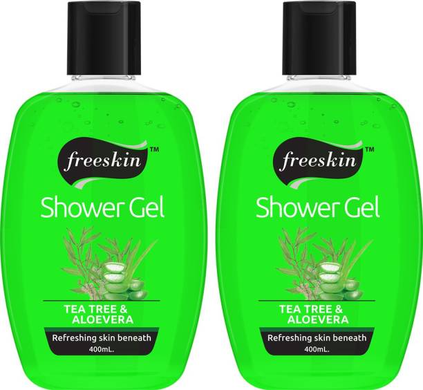 Free Skin Tea Tree and Aloevera Shower Gel, 400ml each, PACK OF 2