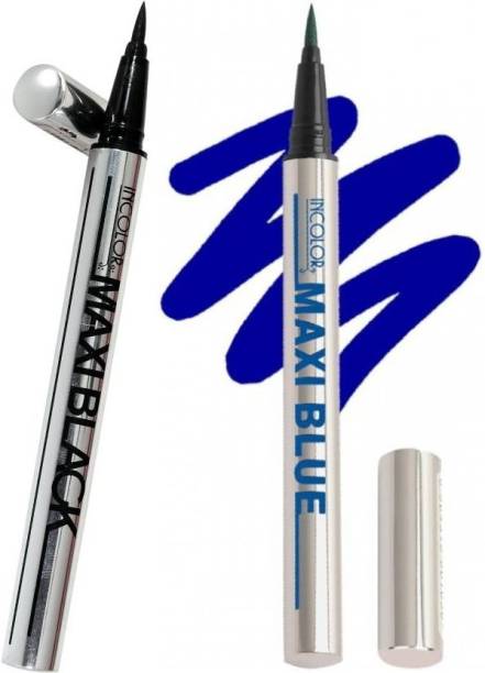 INCOLOR Maxi Pen Eyeliner BLACK 2 g AND BLUE Eye Liner (Black) 2 g (BLACK AND BLUE) 4 g