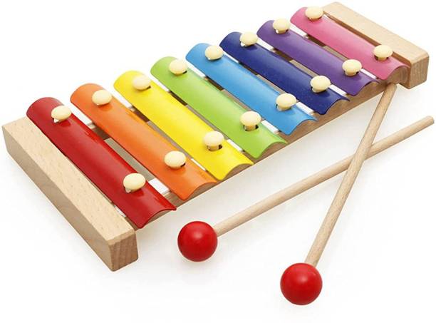 GREEN WAY Wooden Xylophone Musical Toy with 8 Note, Multicolour, 3+, 1 Xylophone, 2 Sticks