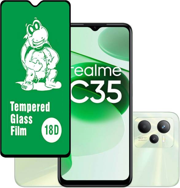 MobileBukket Edge To Edge Tempered Glass for Realme C35 18D Screen Guard