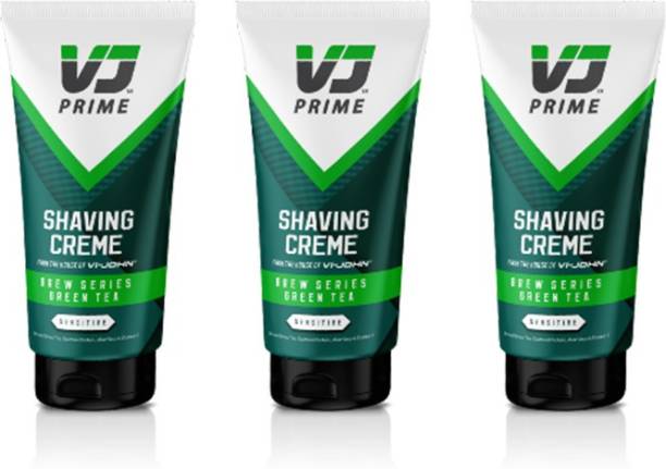 VJPRIME Shaving Cream - Brew Series Green Tea (Pack of 3_100 gms)