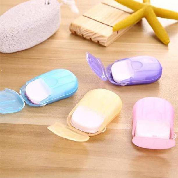 KINJAY Disposable Hand Washing Cleaning Paper Soap Flakes Mini Soap Paper Travel Box