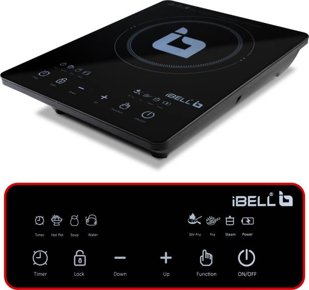 Ibell Crown 202P Induction Cooktop with Polished Glass Top, 2000W, Auto Shut Off Induction Cooktop