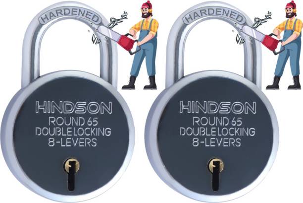 HINDSON Lock and key door lock for home gate shutter link round 65mm main Padlock