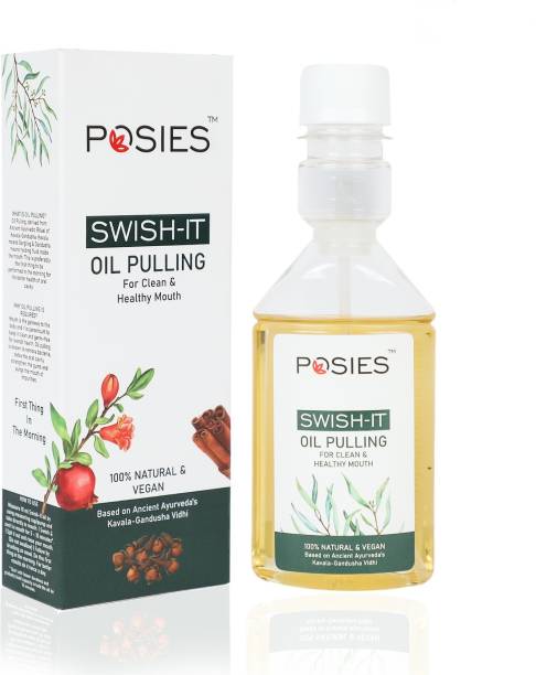 POSIES Swish-It Oil Pulling Oil | Ayurvedic Oil Gargles for Bad Breath, Plaque & Gums - Clove
