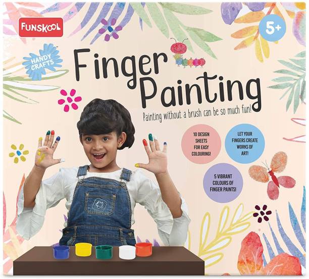 FUNSKOOL Handycrafts - Finger Painting ,Art and Craft Kit , Make Your own artwork.