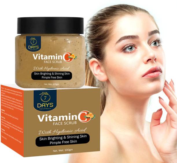 7 Days Vitamin C Face Scrub Tan Removal Repair Damage Caused By Sun Acne And Pimples Free Skin Anti ageing  Scrub