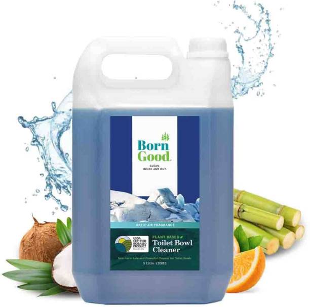 Born Good Disinfectant Plant Based Liquid Toilet Bowl Cleaner ( 5 Ltr.) USDA Certified, Kills Germs Liquid Toilet Cleaner