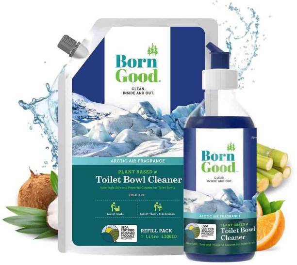 Born Good Eco-Friendly Toilet Bowl Cleaner Liquid Bottle & Refill pack 1L Liquid Toilet Cleaner