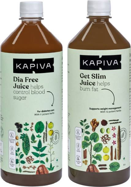 Kapiva Dia Free Juice + Get Slim Juice | Diabetes & Weight Management Combo