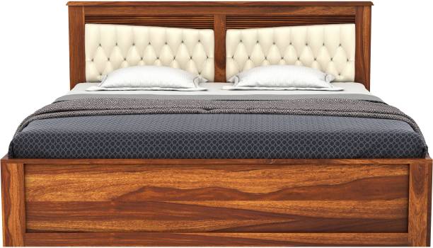 Flipkart Perfect Homes Spanish Sheesham Bed With Side Storage (King Size, Teak Finish) Solid Wood King Drawer Bed