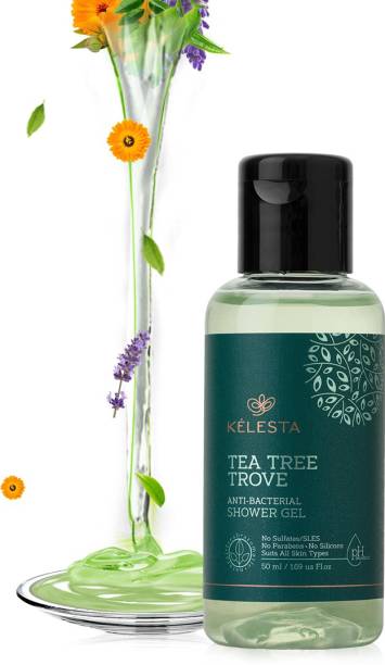 KELESTA Tea Tree Trove Shower Gel - Anti Becterial & anti-inflammatory Body Wash- No Parabens - No Sulphate - 50ml