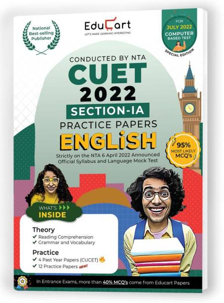 Educart Nta Cuet English Section 1a Practice Papers Book for July 2022 Exam