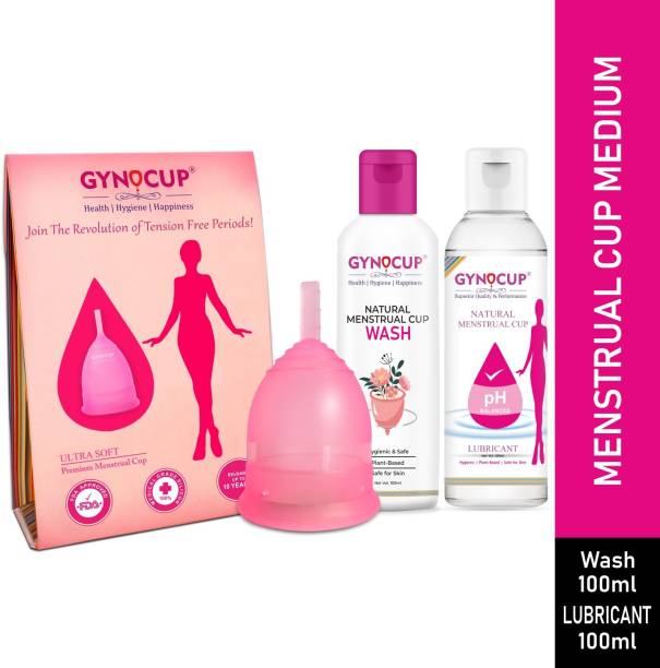 Gynocup Menstrual Cup With Cup Wash & Lubricant (combo)(Medium)