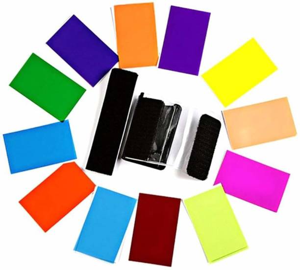 HASTHIP 12pcs Strobist Flash Color Card Diffuser Lighting Gel Pop up Softbox Flash