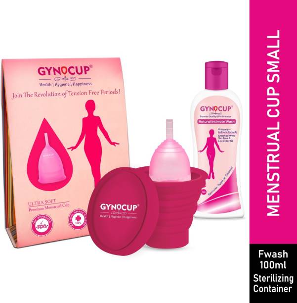 Gynocup Menstrual Cup With Female Intimate Wash & Sterilizer Container (combo)(Small)