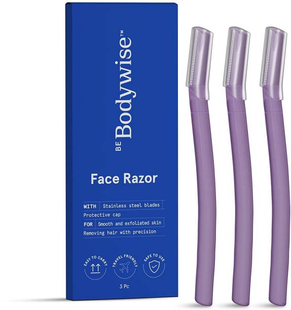 Bodywise Reusable Face Razor For Women - Set of 3 | Suitable For Eyebrow, Upper lip, Chin