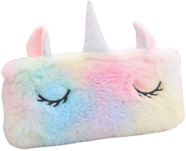 Toystic Unicorn Pencil Cases Pouch Student Stationery Storage Pouch Kit Unicorn Plush Pencil Pouch for Kids, Cosmetics Pouch for Girls Art Polyester Pencil Box